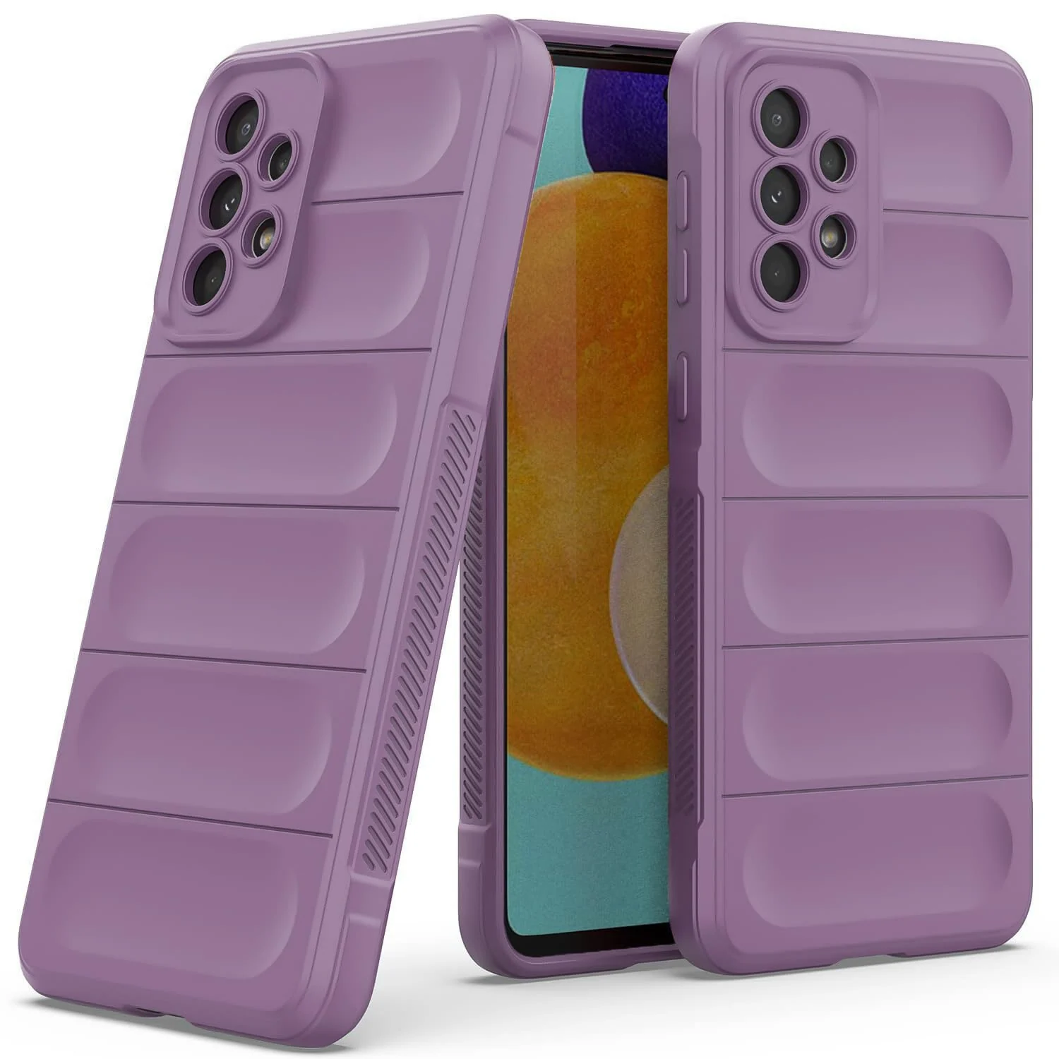 DL3 Mobilak Flexible Silicone and TPU Protective Case with Camera Protection for Samsung Galaxy A73 5G - Purple