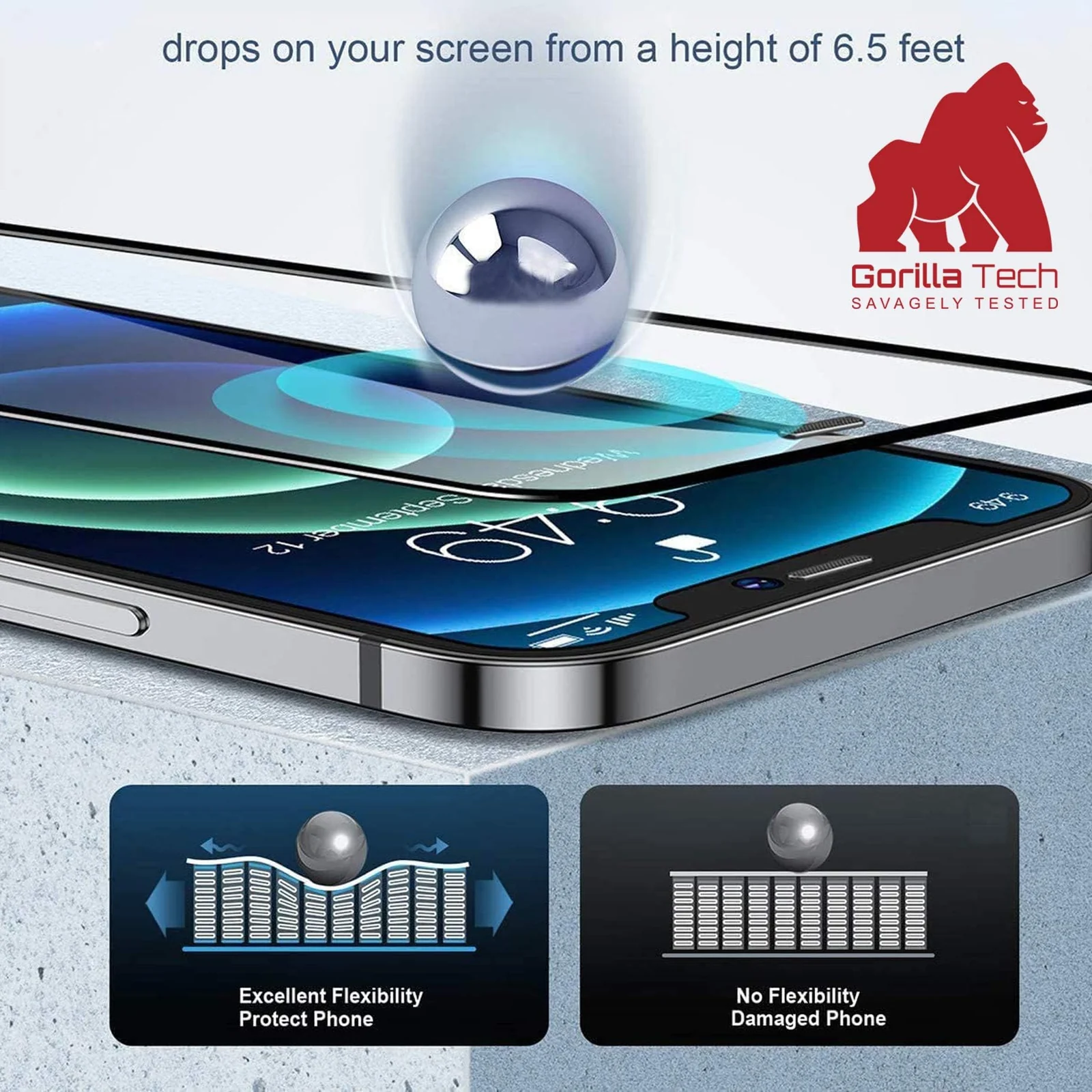 DL3 Mobilak for iPhone 11 Pro Max/iPhone XS Max 6.5 Tempered Glass Screen Protector, 9H Hardness Anti-Scratch Tempered Glass flim, Case Friendly, Anti-Scratch - Black