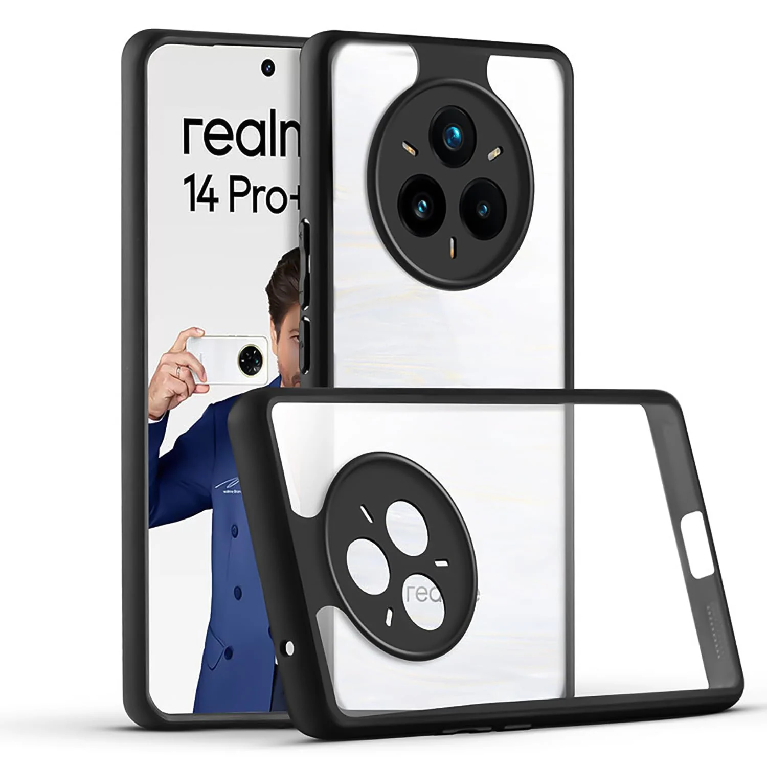 DL3 Mobilak Clear Protective Case for realme 14 Pro 5G - Black