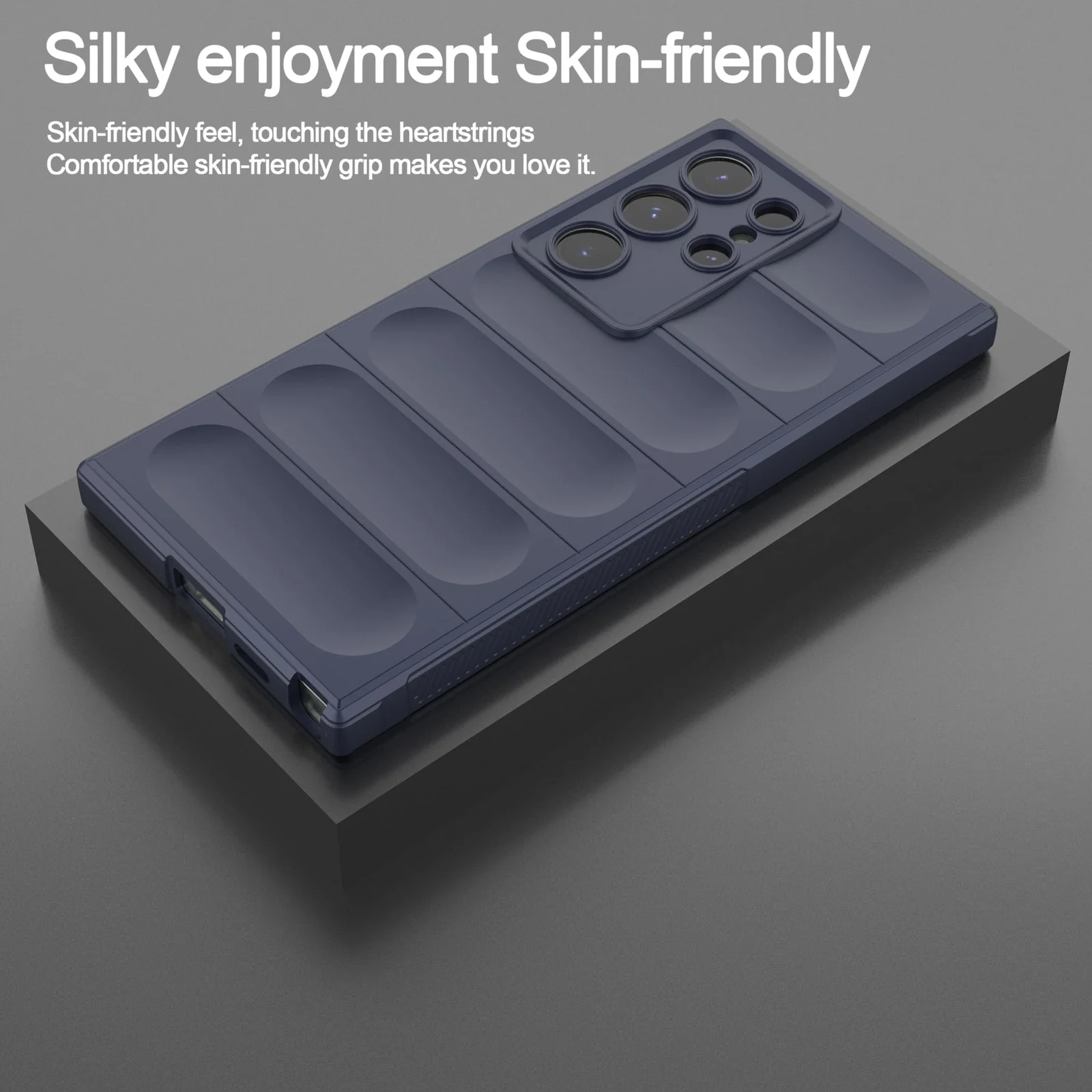 DL3 Mobilak Flexible Silicone and TPU Protective Case with Camera Protection for Samsung Galaxy S24 Ultra - Blue