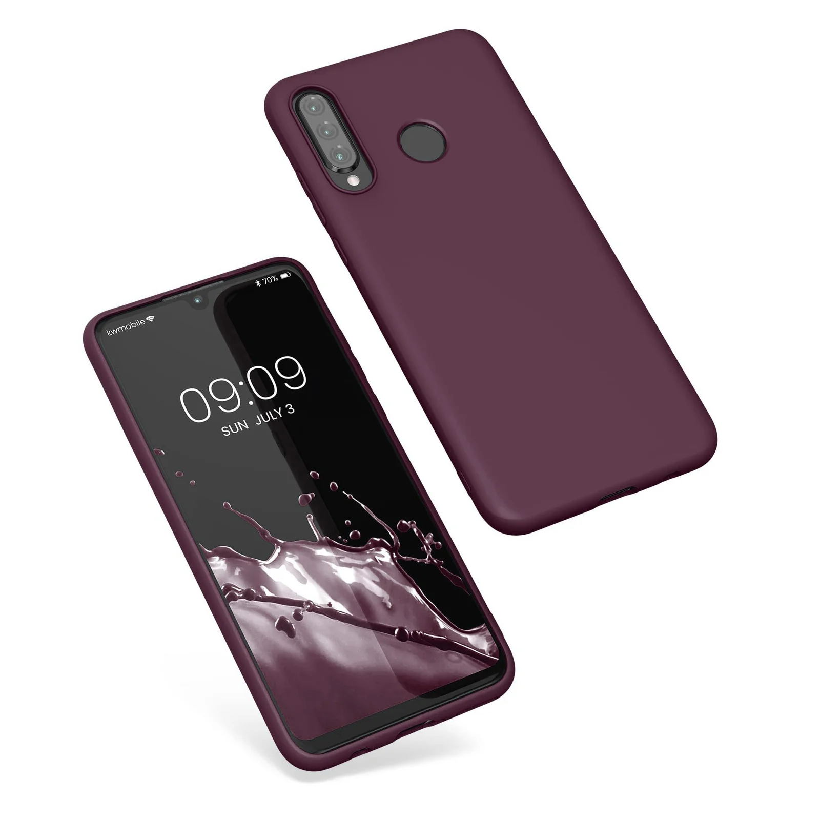 DL3 Mobilak Silicone Protective Case for Huawei Y9S / Honor 9X Pro / P Smart Pro 2019, Shock-absorbing protection, Scratch-resistant surface, Soft microfiber lining - Wine Red