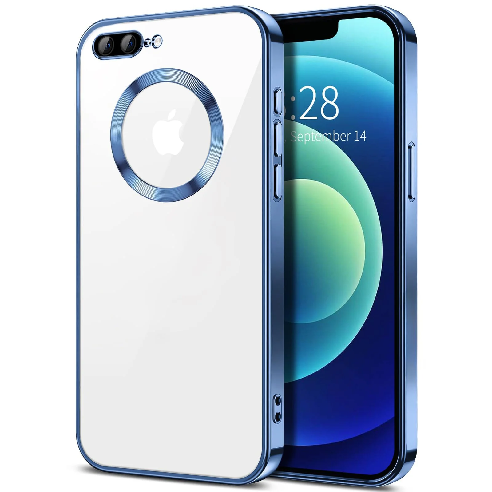 DL3 Mobilak Plated-Edge TPU Protective Case with Camera Protection for iPhone 7 Plus / iPhone 8 Plus - Metallic Blue