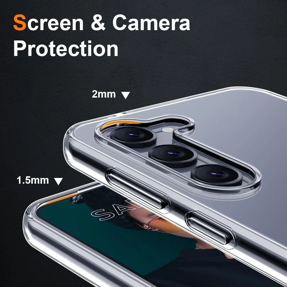 DL3 Mobilak Case Compatible with Samsung Galaxy S23 FE 5G Case Crystal Soft TPU Gel Case Flexible Silicone Anti-Scratch Camera Protection TPU Cover - Clear