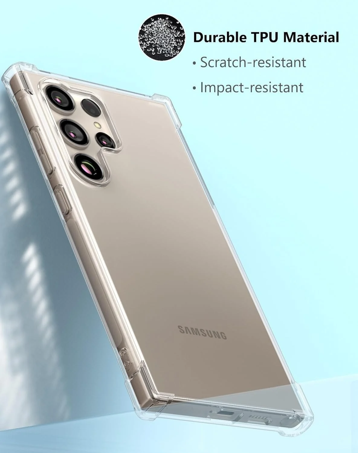DL3 Mobilak Case Compatible with Samsung Galaxy S24 Ultra, Cover Silicone TPU Gorilla Anti-shock Shockproof Corners - Clear