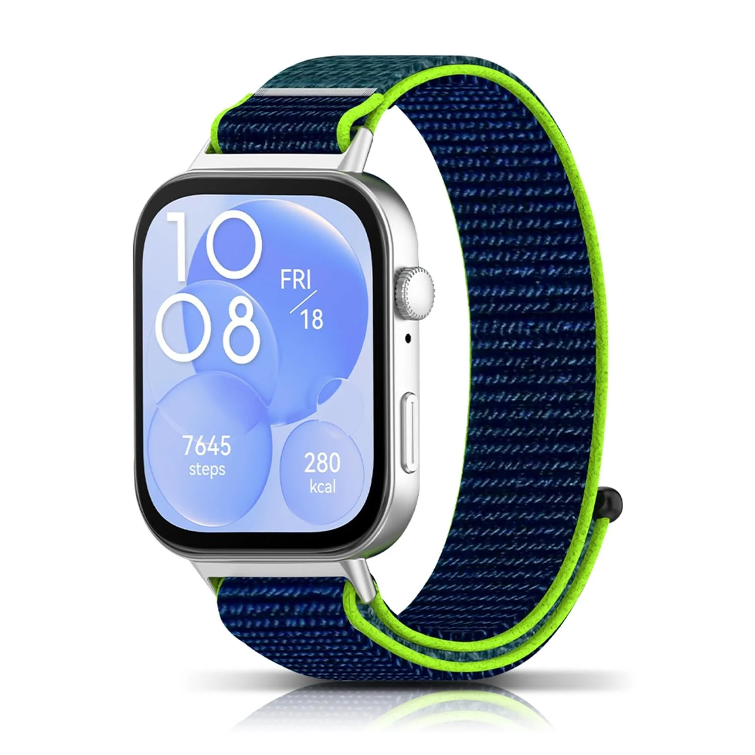 DL3 MOBILAK Nylon Strap for Huawei Watch Fit 5 / Fit 5 Pro / Fit4 / 4 Pro/Fit 3 Band, Men and Women Breathable Elastic Bracelet, Adjustable Straps Replacement Band Sport Watchband - Blue Green