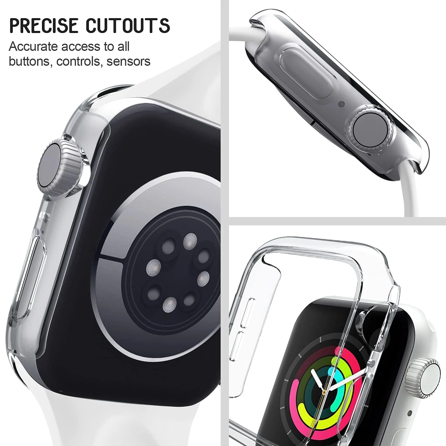 DL3 Mobilak Hard Case Designed for Apple Watch SE 6 5 4 40mm, Built-in 9H [HD Clear] Tempered Glass Screen Protector, [Full Protection] Slim Cover for iWatchSE 6 5 4 40mm - A. Clear