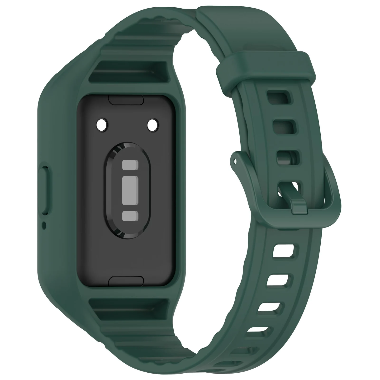 DL3 Mobilak Strap Compatible with Samsung Galaxy Fit 3 SM-R390, Silicone Sport Band Replacement Watchband with Bumper Case for Samsung Galaxy Fit 3, Adjustable Wristband - Dark Green