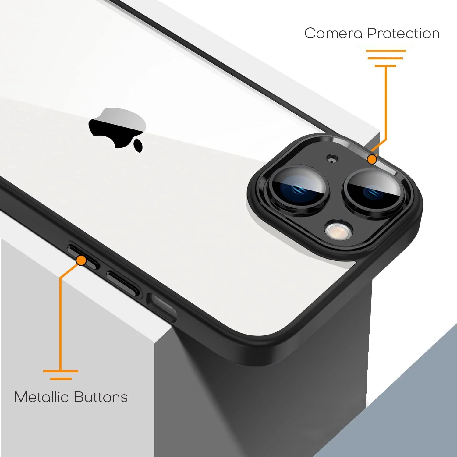 DL3 Mobilak TPU Protective Case for iPhone 14 6.1-Inch, Shock-absorbing protection, Scratch-resistant surface, Raised edges around the screen and camera - A.Black