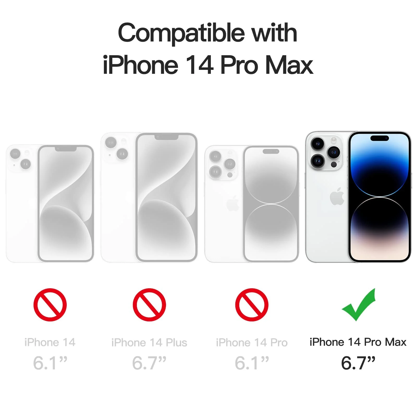 DL3 Mobilak Clear TPU Card Holder Case for iPhone 14 Pro Max with Camera Protection and Shockproof Design - Transparent