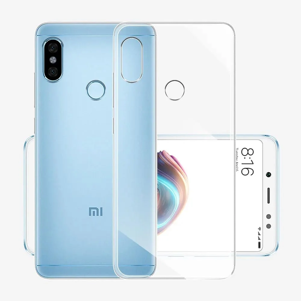 DL3 Mobilak Case Compatible with Xiaomi Redmi Note 5 Pro Case Crystal Soft TPU Gel Case Flexible Silicone Anti-Scratch Camera Protection TPU Cover - Clear
