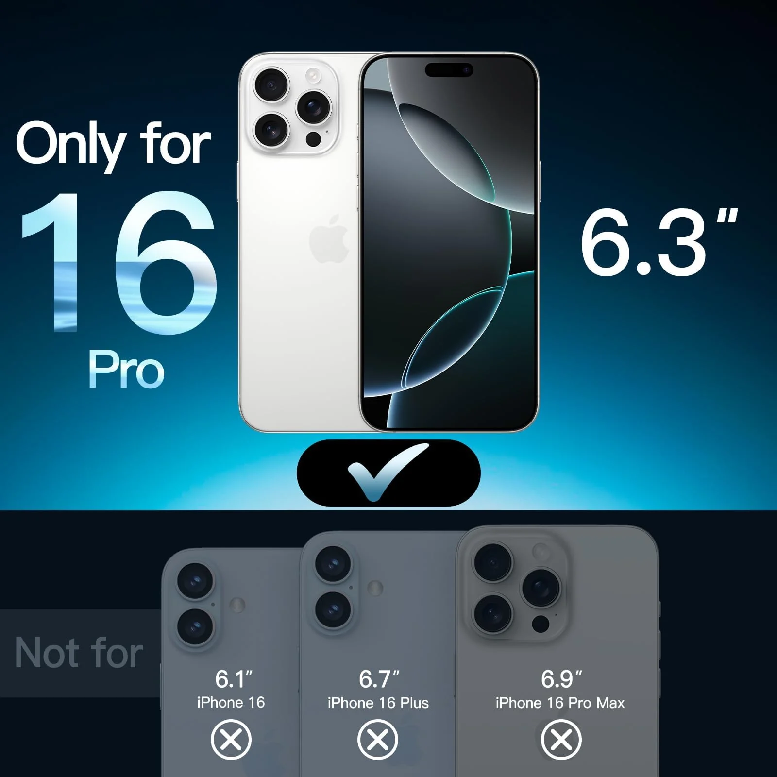 DL3 Mobilak for iPhone 16 Pro 6.3-Inch Tempered Glass Screen Protector, 9H Hardness Anti-Scratch Tempered Glass flim, Case Friendly, Anti-Scratch For iPhone 16 Pro - Clear
