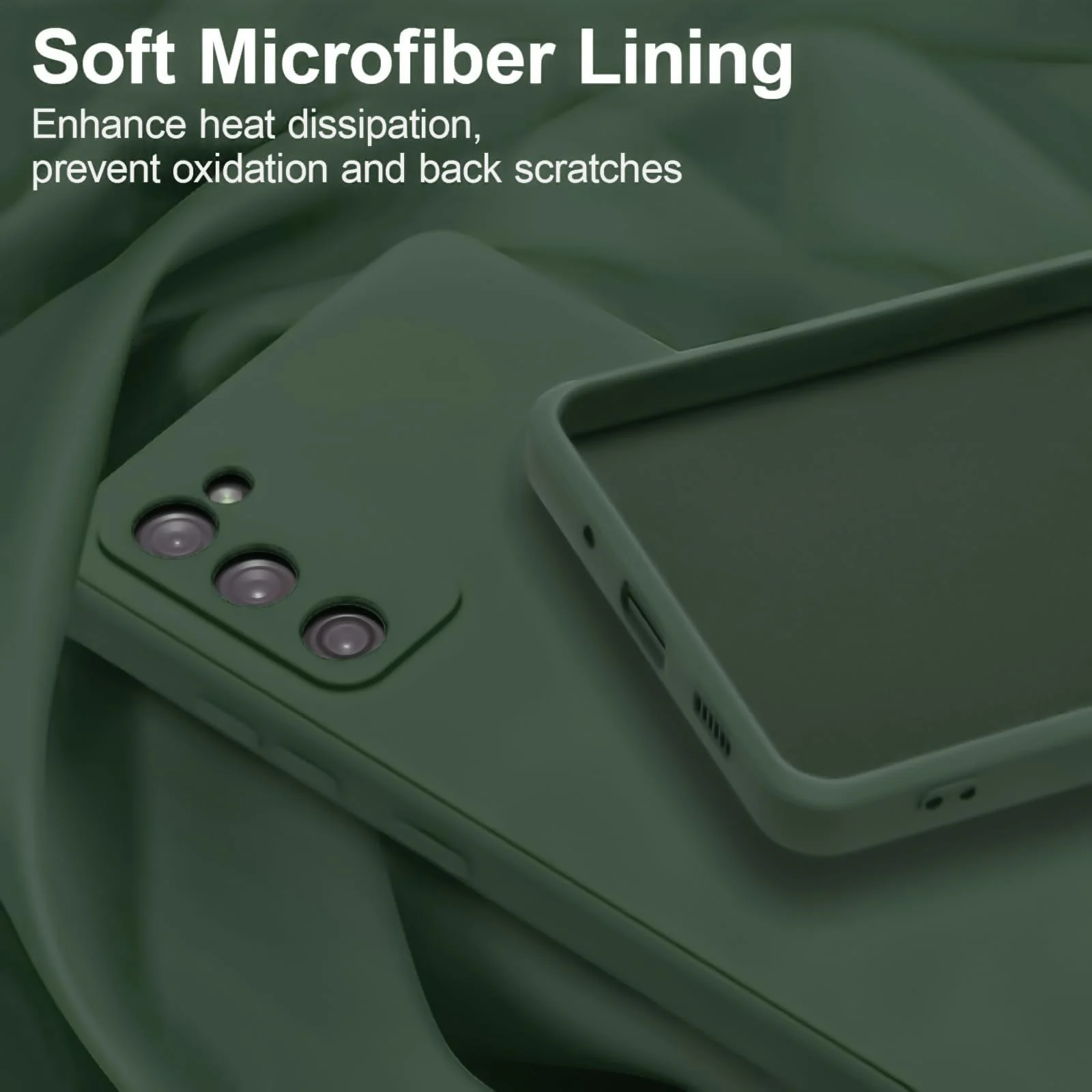 DL3 Mobilak Liquid Silicone Case for Samsung Galaxy S20 FE, Not compatible with MagSafe, Supports wireless charging, Camera protection - Green
