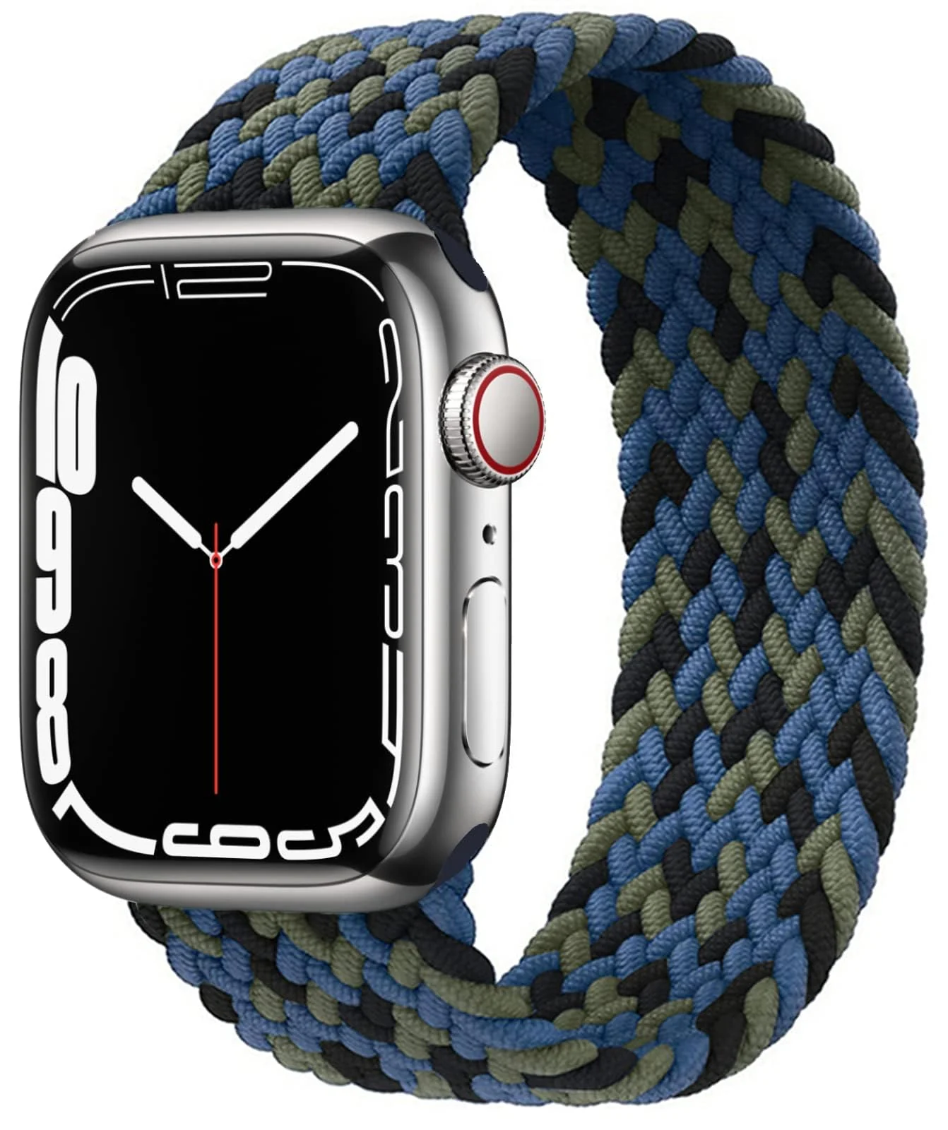 DL3 Mobilak Braided Solo Loop Band For Apple Watch Band 49mm 45mm 44mm 42mm, Replacement Wristband Nylon Strap for iWatch Series SE 9/8/7/6/5/4/3/2/1/Ultra/Ultra 2 (Small) - Black Blue Green