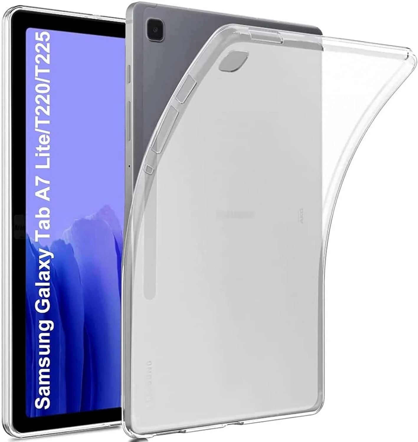 DL3 Mobilak Compatible with Samsung Galaxy Tab A7 Lite 8.7-Inch 2021 Release Tablet Model (-T225/T220/T227/T227), Ultra Soft Flexible TPU Skin Bumper Back Cover Shell - Clear