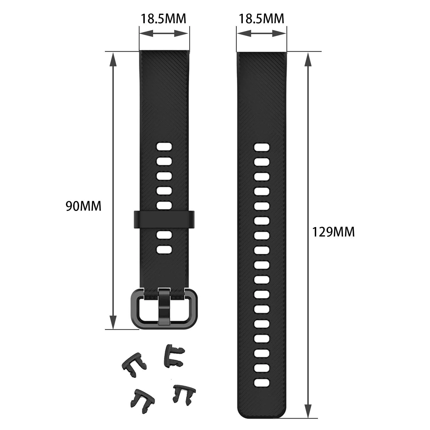 DL3 Mobilak Strap Compatible with Huawei Band 4 Pro/Huawei Band 3 Pro/Huawei Band 3, Soft Silicone Sports Bracelet for Huawei Band 4 Pro/Band 3 Pro/Band3 - Black