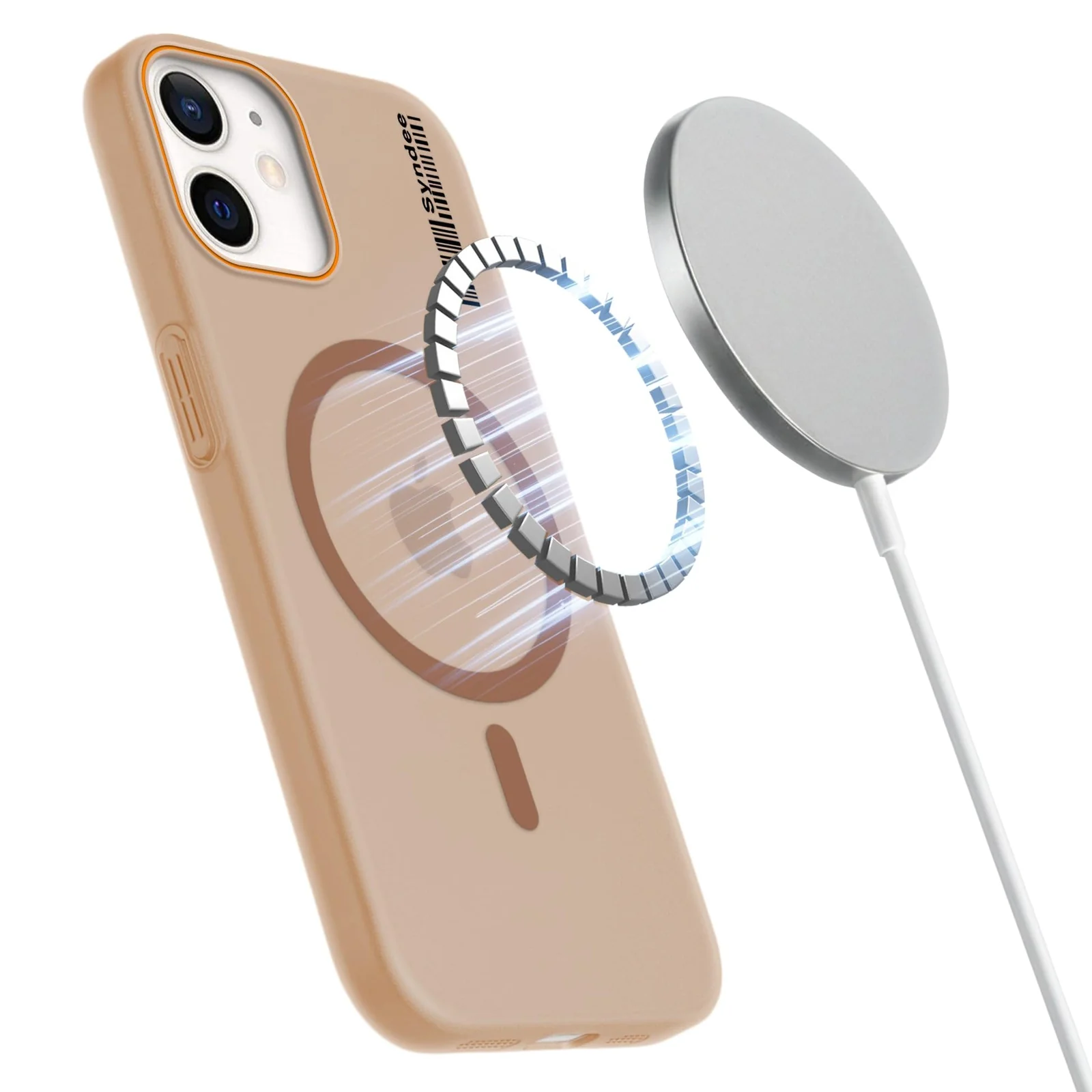 DL3 Mobilak Matte MagSafe-Compatible Magnetic Case for iPhone 11 with Camera Protection and Ring Holder - Brown