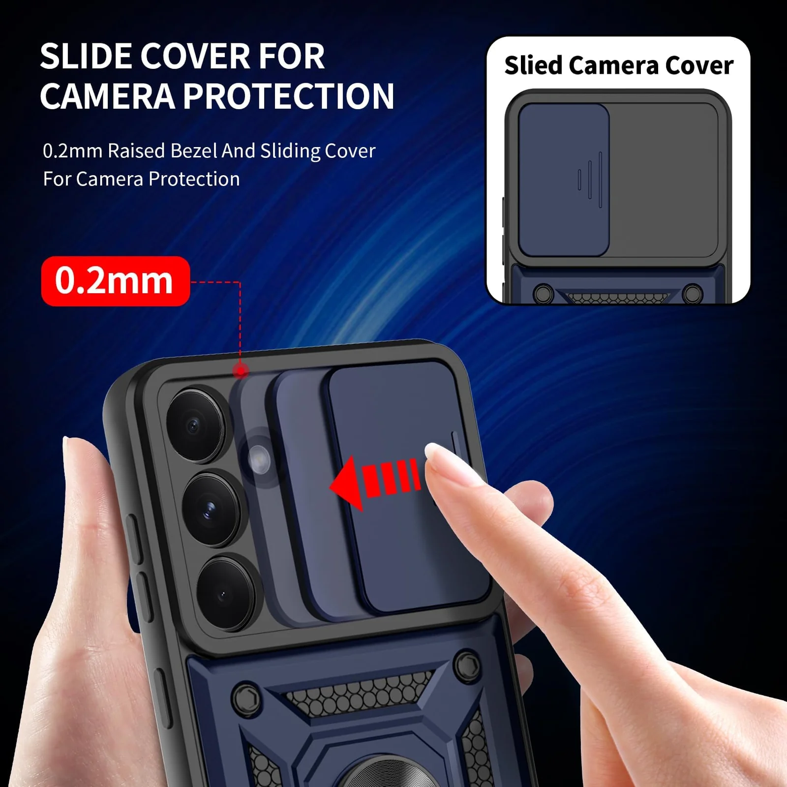 DL3 Mobilak Magnetic Car-Mount Case for Samsung Galaxy A55 with Camera Protection and Built-In Kickstand - Blue