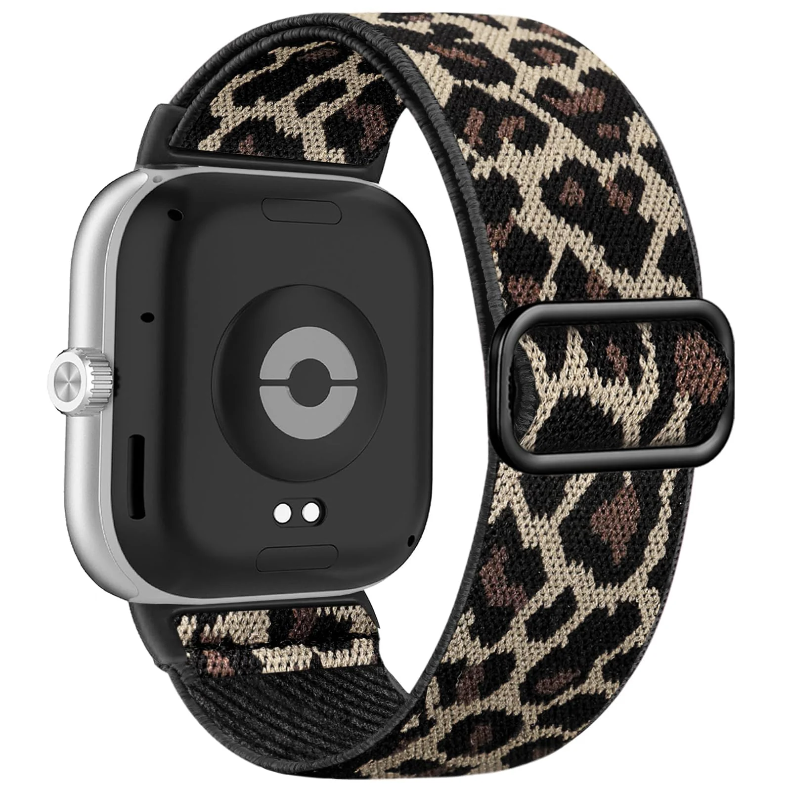 DL3 Mobilak Nylon Strap For Redmi Watch 4/Redmi Watch 5/Xiaomi Smart Band 8 Pro/Band 9 Pro, Soft Elastic Nylon Straps, Adjustable Stretchy Sports Replacement Bracelets Wristbands for Women Men - Leopard