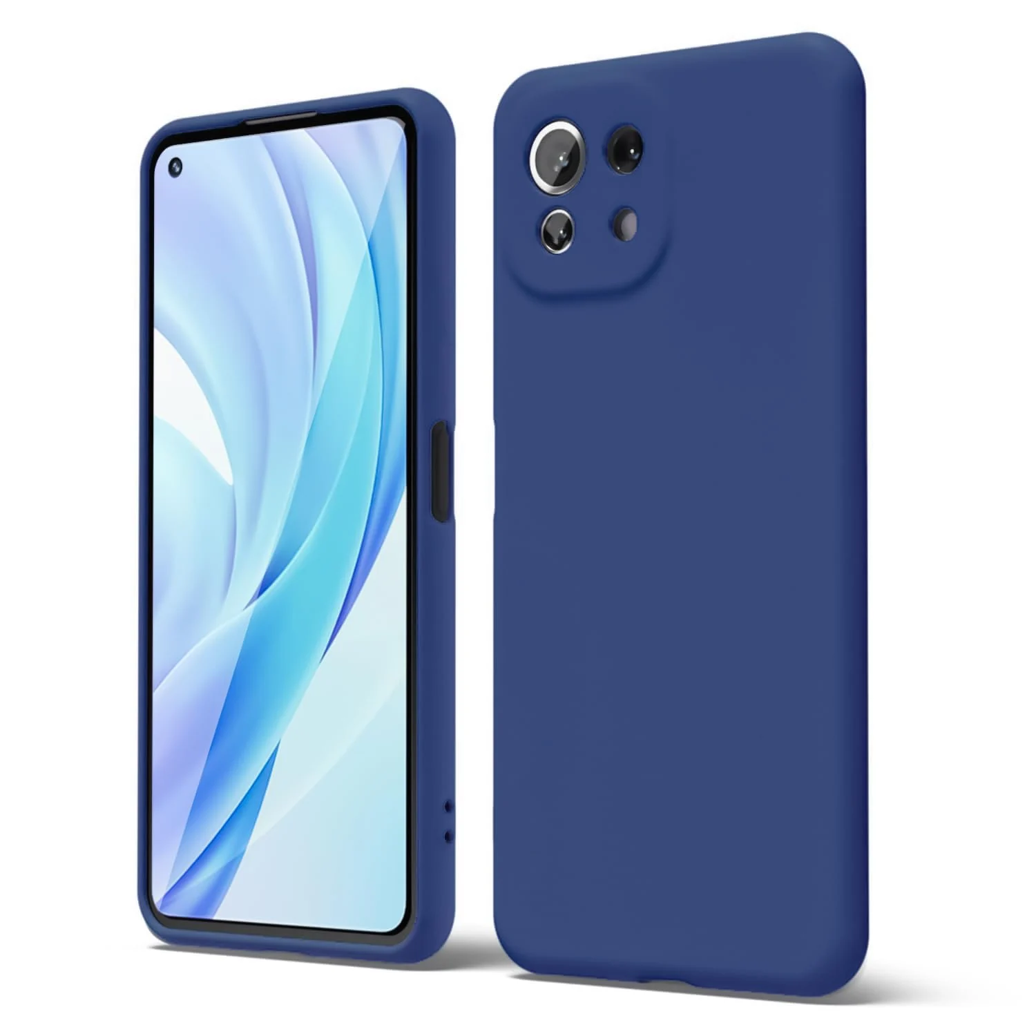 DL3 Mobilak Liquid Silicone Protective Case with Soft Microfiber Lining with Full Camera Protection for Xiaomi Mi 11 Lite 4G / 5G & Mi11 Lite 5G NE - Blue 1