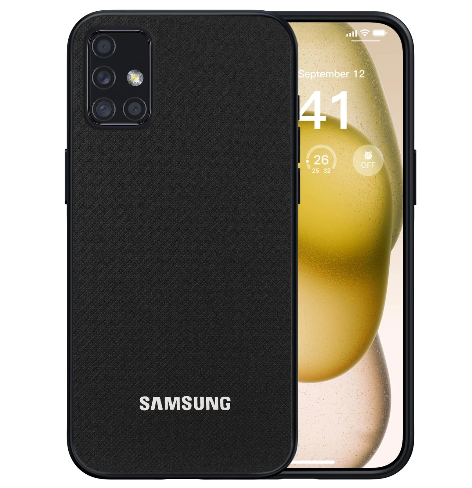 Dl3 Mobilak Compatible with Samsung Galaxy A51 Case Dual Layer Heavy Duty Cell Phone Protective Cover Shockproof Rugged with Non-Slip Textured - Brown