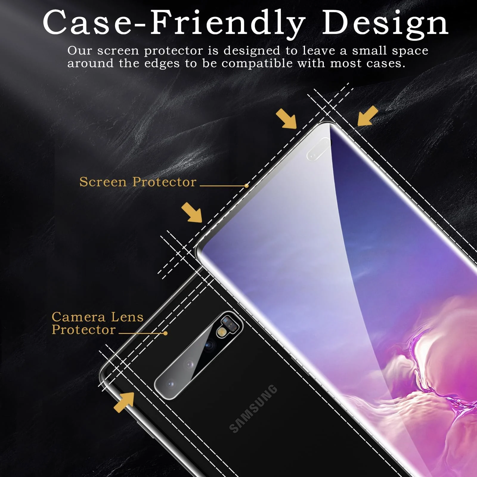 DL3 Mobilak Screen Protector for Samsung Galaxy S10 Plus, Tempered Glass Screen Saver Premium HD Protective, Scratch Resistant, NO-Bubble, 9H Hardness, Full Coverage Film - Clear