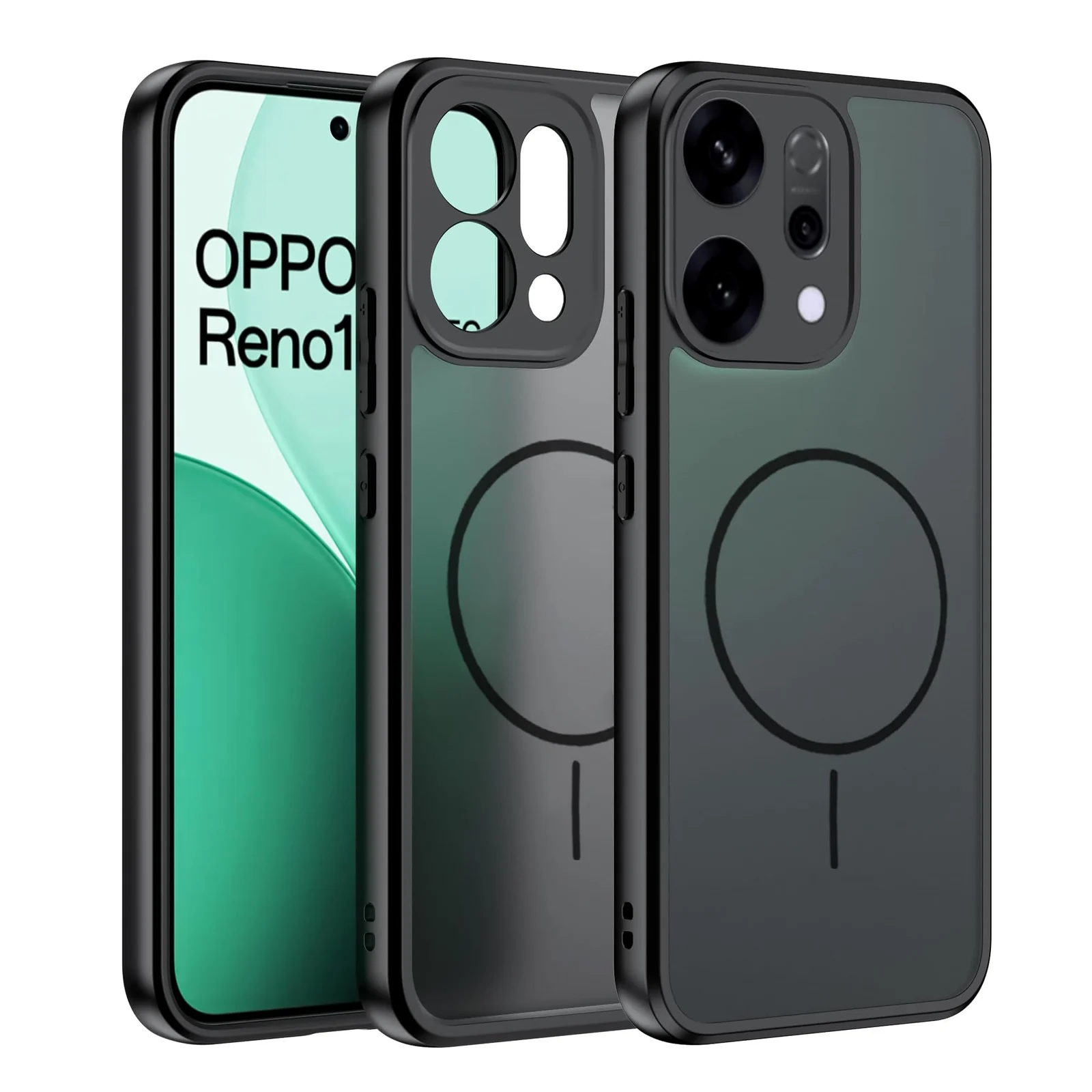 DL3 Mobilak Case For OPPO A3 / OPPO A3X Translucent Matte PC Back & Soft TPU Edge, [Not Compatible with MagSafe] Anti-Scratch Shockproof Protective Cover with Full Camera Protection - Black