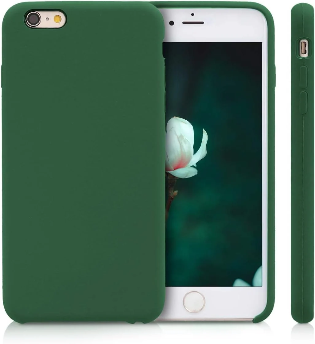 DL3 Mobilak Compatible with iPhone 6 Plus / 6S Plus Case, Liquid Silicone Case, Full Body Protective Cover, Shockproof, Slim Phone Case, Anti-Scratch Soft Microfiber Lining - Green