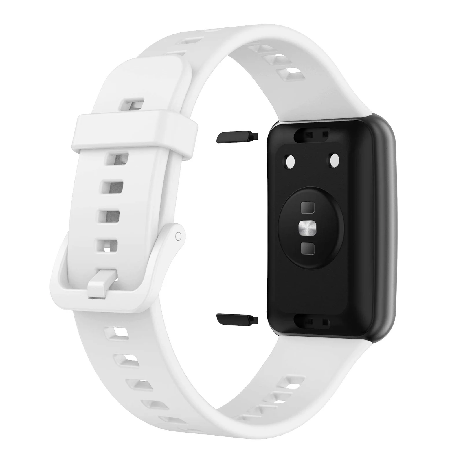 DL3 Mobilak Silicone Strap for Huawei Watch Fit, Soft Band Ultra-Light Waterproof Durable Adjustable Replacement Wristband - White