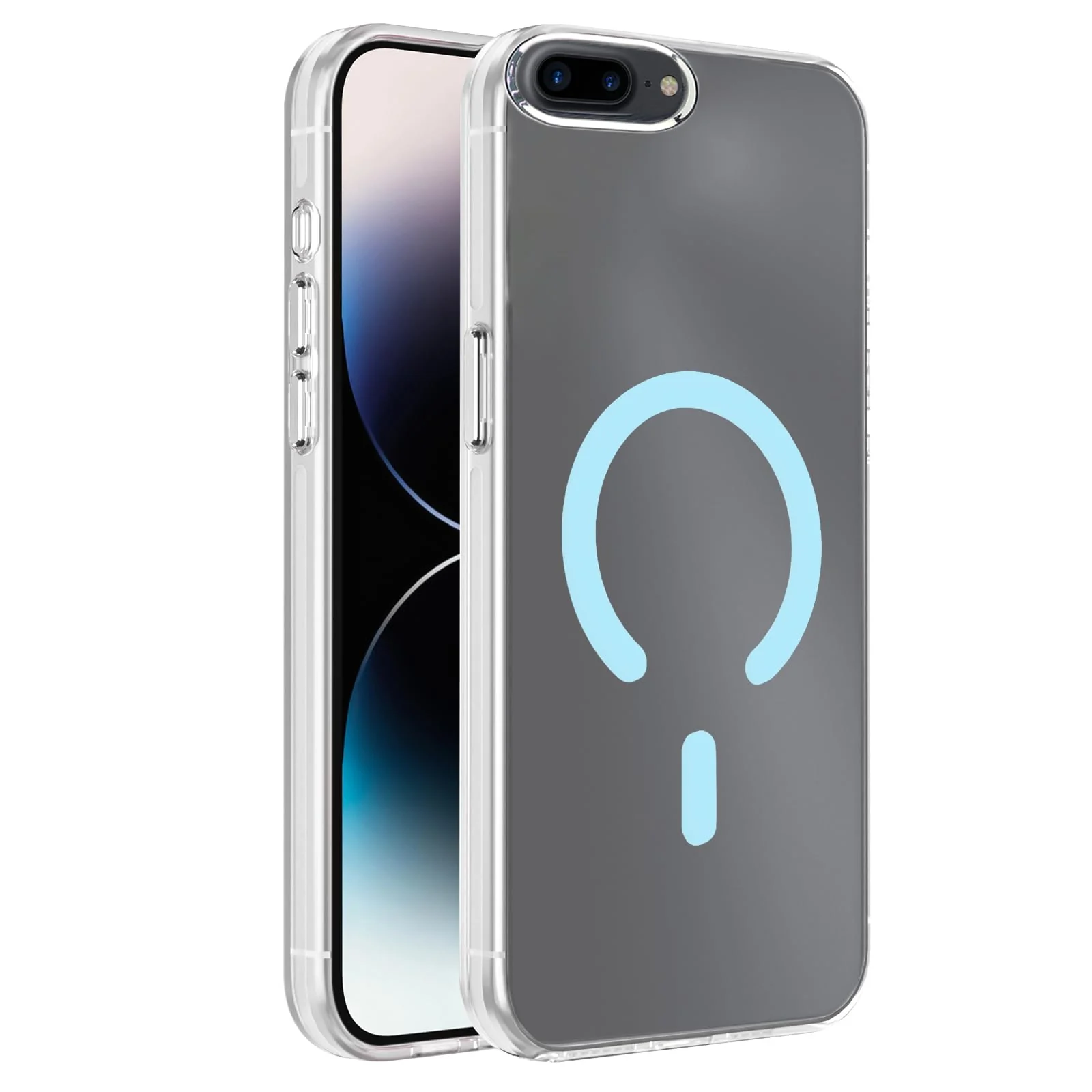 DL3 Mobilak Case for iPhone 7 Plus/iPhone 8 Plus Crystal Clear [Not Compatible with MagSafe] Soft TPU Gel Case Flexible Silicone Anti-Scratch Transparent TPU Cover - Baby Blue