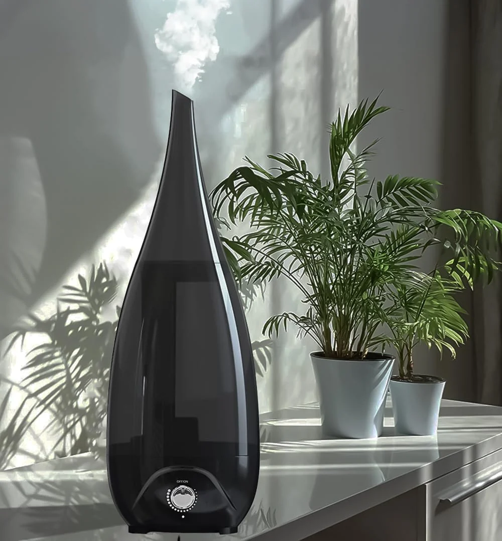 Mobigon 2.6 Litres Humidifier for Room, Cool Mist Ultrasonic Humidifier/Essential Oil Diffuser,Super Quiet 360°Nozzle,Colorful Change,Auto Shut Off&UV Light&,Lasts Up to 24 Hours (A.Black)