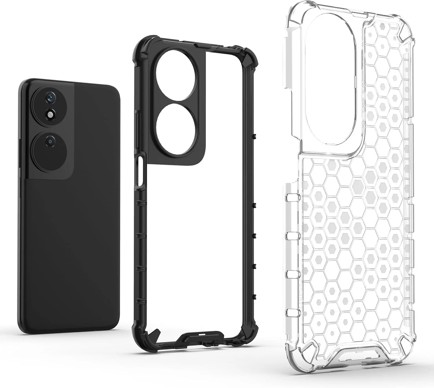 DL3 Mobilak Clear PC and TPU Protective Case for Honor X7B with Shockproof Design - Clear