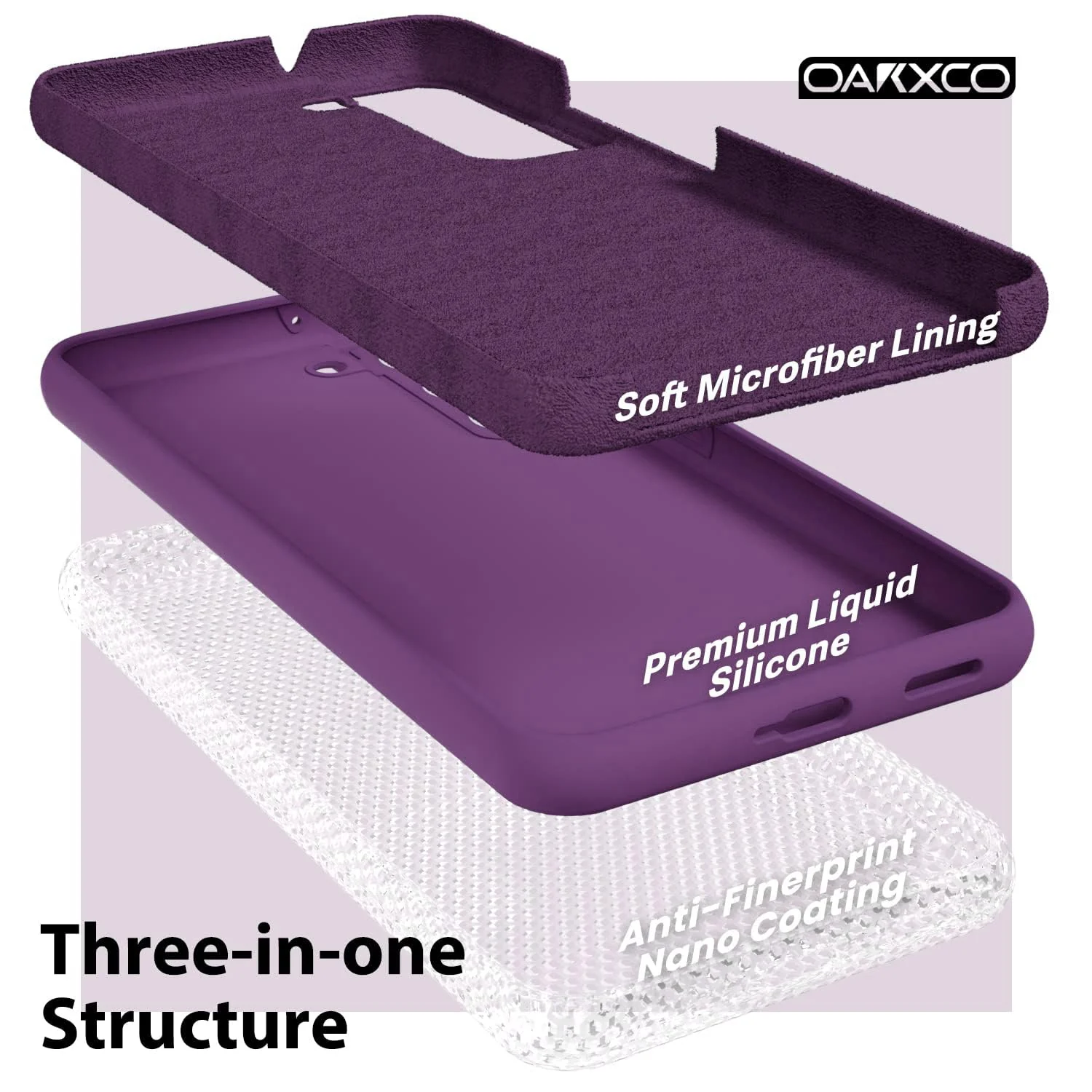 DL3 Mobilak Liquid Silicone Protective Case with Soft Microfiber Lining with Full Camera Protection for Samsung Galaxy S22 5G - Violet