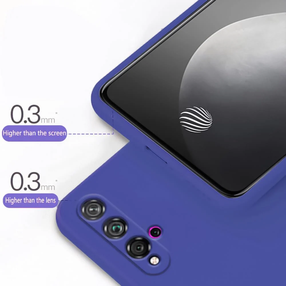 DL3 Mobilak Huawei nova 5T Case, Soft Flexible Liquid Silicone Gel Rubber Bumper Cover, Full Body Shockproof Protective Phone Case - Light Blue