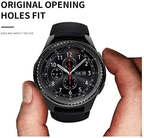 DL3 Mobilak Case Compatible with samsung galaxy 46mm Gear S3 Case All-Around Screen Protector Watch Soft TPU Shockproof Cover Slim Guard Thin Bumper Shell Protector - Black