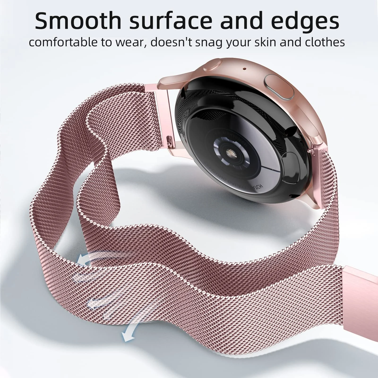 DL3 Mobilak Band stainless steel Magnetic 22MM Strap For Samsung Galaxy Watch 3 45mm/Watch 46mm/Gear S3/Huawei watch GT4 GT3 46MM/Watch 3&4/3&4 Pro/GT2E/GT2 Pro/GT GT2 46MM/Amazfit GTR 2/2e/3/4/3 Pro - Pink