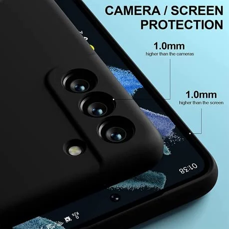 DL3 Mobilak Samsung S21 FE Case, Soft Flexible Silicone Gel Rubber Bumper Cover, Slim Fit Full Body Shockproof Protective Phone Case for Samsung S21 FE - Black