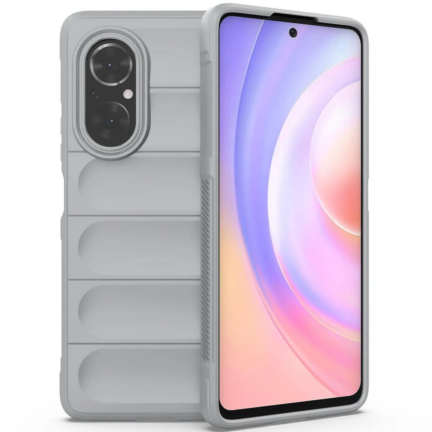 DL3 Mobilak Flexible Silicone and TPU Protective Case with Camera Protection for Huawei Nova 9 SE / Honor 50 SE - Gray