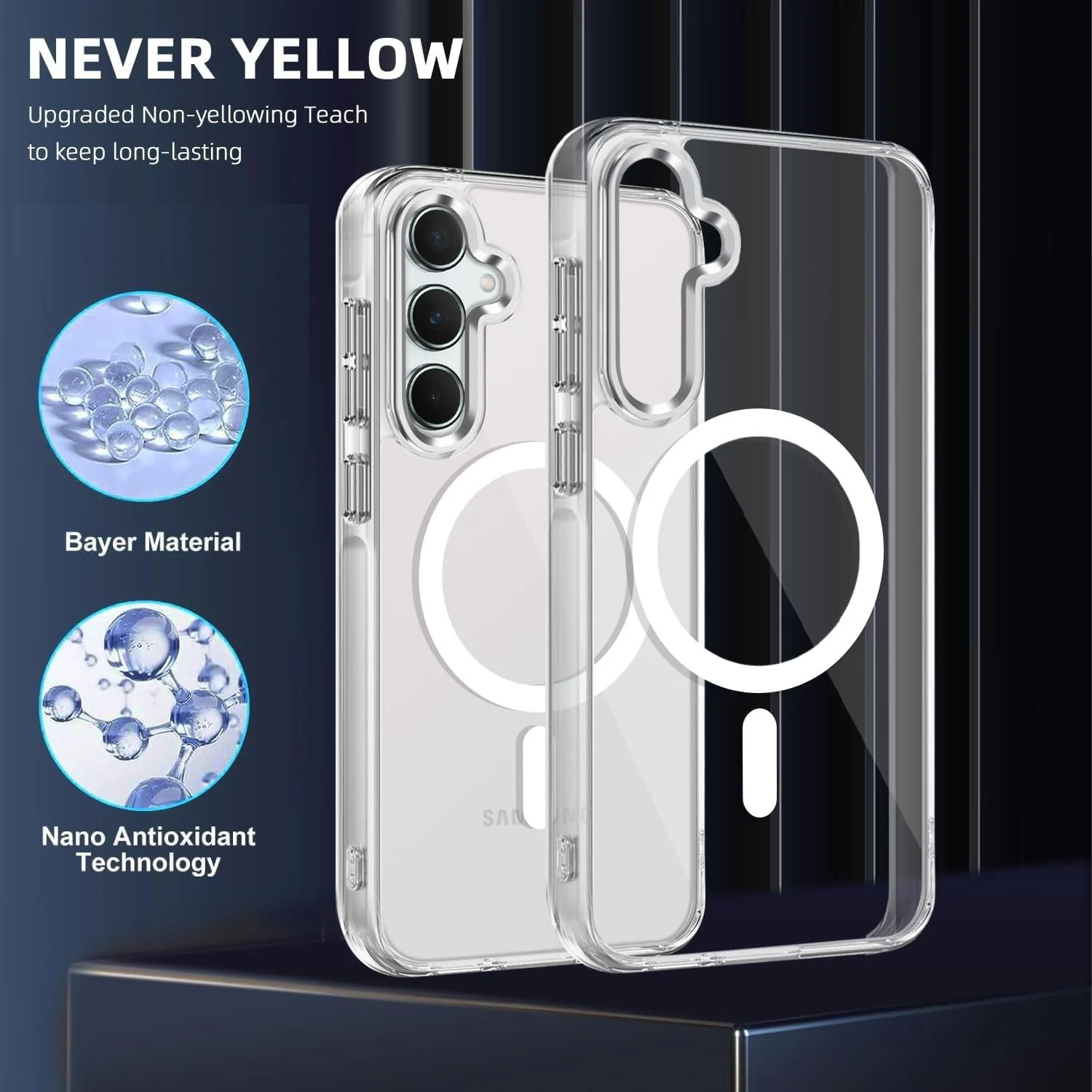 DL3 Mobilak for Samsung Galaxy A35 5G Case [Compatible with MagSafe] Slim Magnetic Bumper Case - Clear