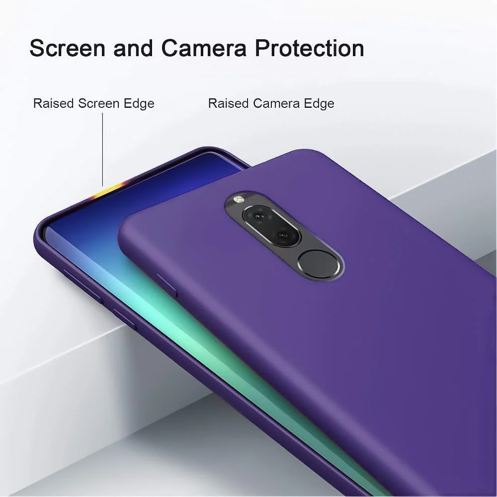 DL3 Mobilak Soft Silicone Protective Case for Huawei Mate 10 Lite with Microfiber Lining and Shockproof Design - Purple