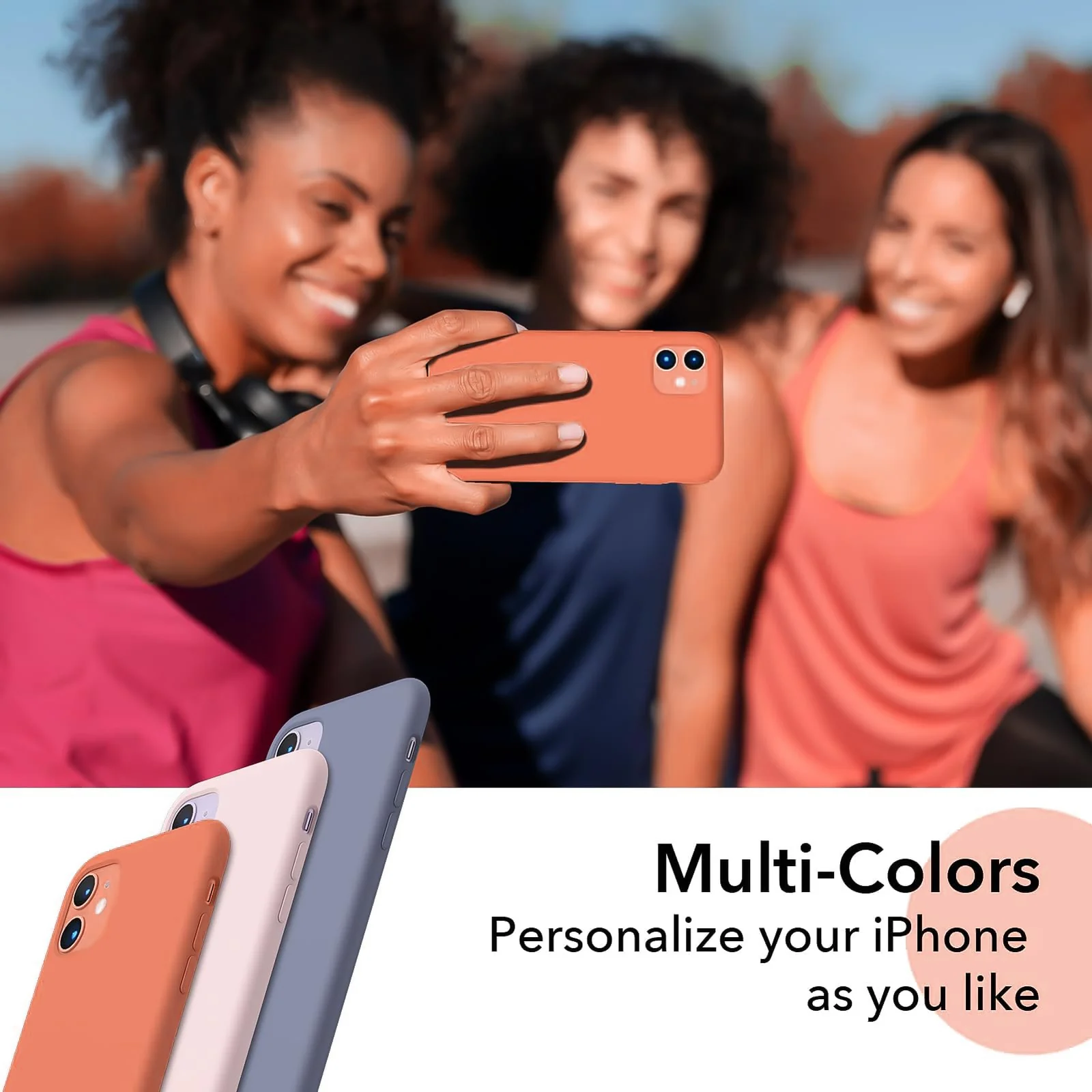 DL3 Mobilak Liquid Silicone Protective Case with Soft Microfiber Lining for iPhone 11 (6.1 Inch) - Coral