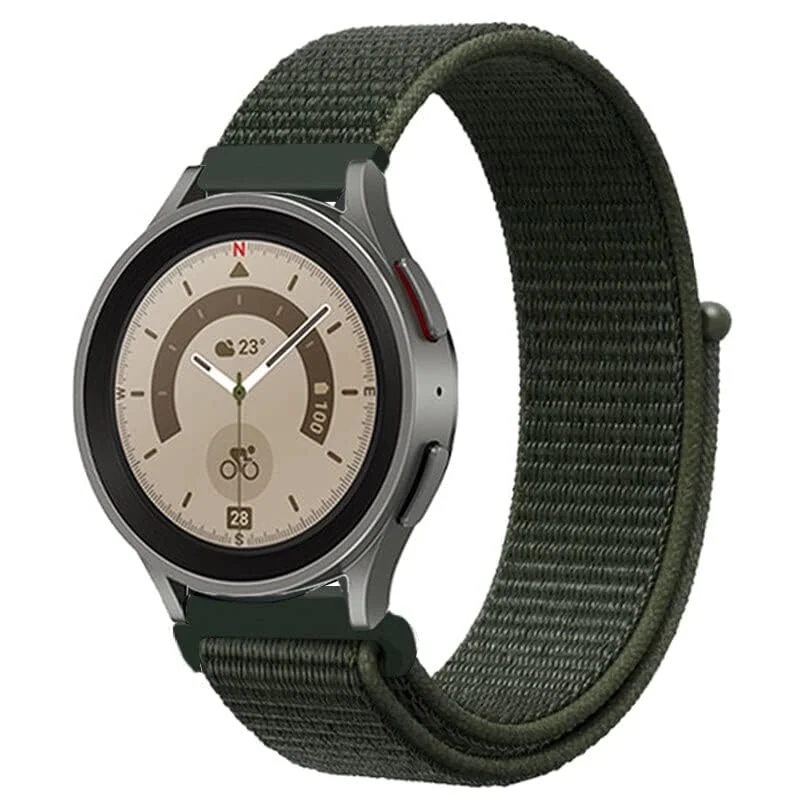 DL3 Mobilak Strap Nylon 20MM Band For Samsung Gear Sport/Watch 4/Watch 5 /Watch 5 Pro /S2 classic/active 2 40mm 44mm/Amazfit GTS 3/ GTS 4/GTS4 Mini/Bip 3/3Pro/GTS 2 mini/GTS 2e/Bip U - Green
