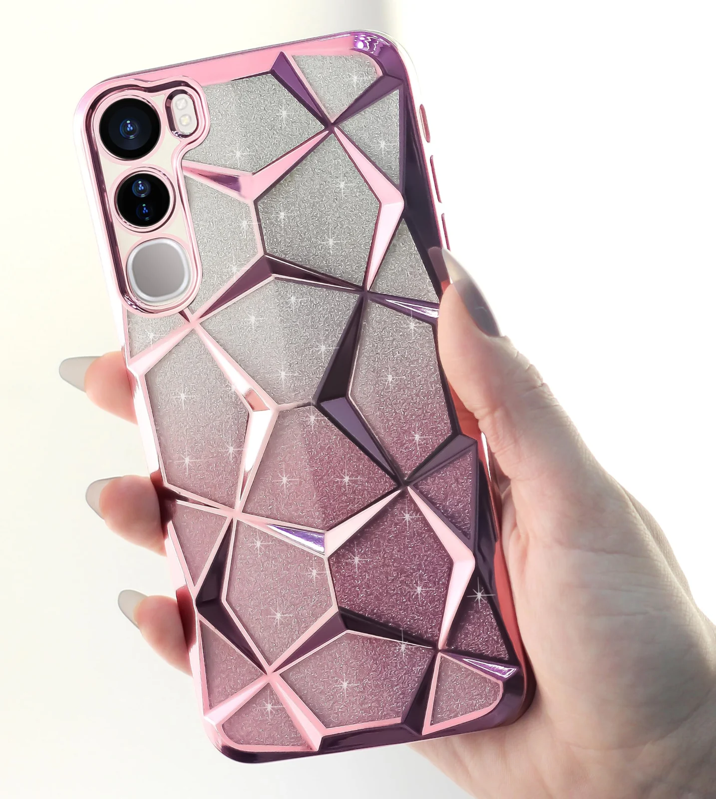 DL3 MOBILAK Gradient Glitter TPU Phone Case for Vivo Y21D / Y31 5G