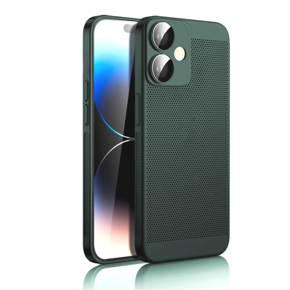 DL3 Mobilak Case For Honor 400 5G Heat Dissipation Case with Built-in Camera Lens Protector Slim Fit Breathable Cooling Anti-Fingerprint Hard PC Back Shockproof Cover - Green