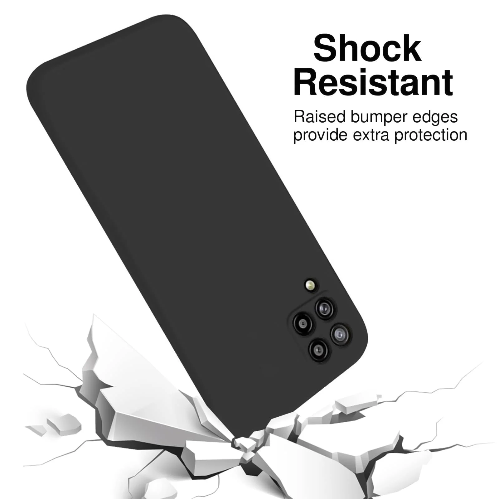 DL3 Mobilak Samsung Galaxy A12 / M12 Case, Soft Flexible Silicone Gel Rubber Bumper Cover, Slim Fit Full Body Shockproof Protective Phone Case - Black