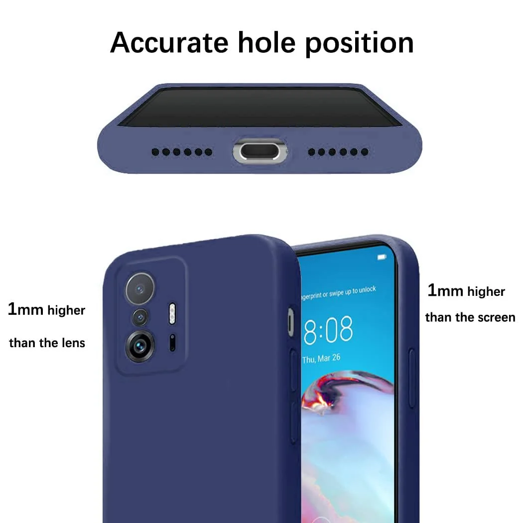 DL3 Mobilak Xiaomi 11T / Xiaomi 11 T Pro Case, Soft Flexible Silicone Gel Rubber Bumper Cover, Full Body Shockproof Protective Phone Case - Blue 1
