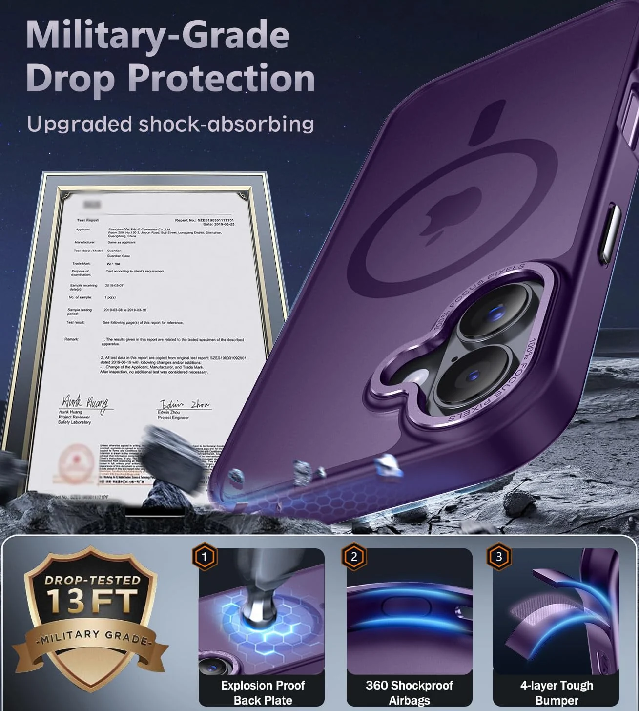 DL3 MOBILAK Protective Phone Case for Apple iPhone 17 - Purple