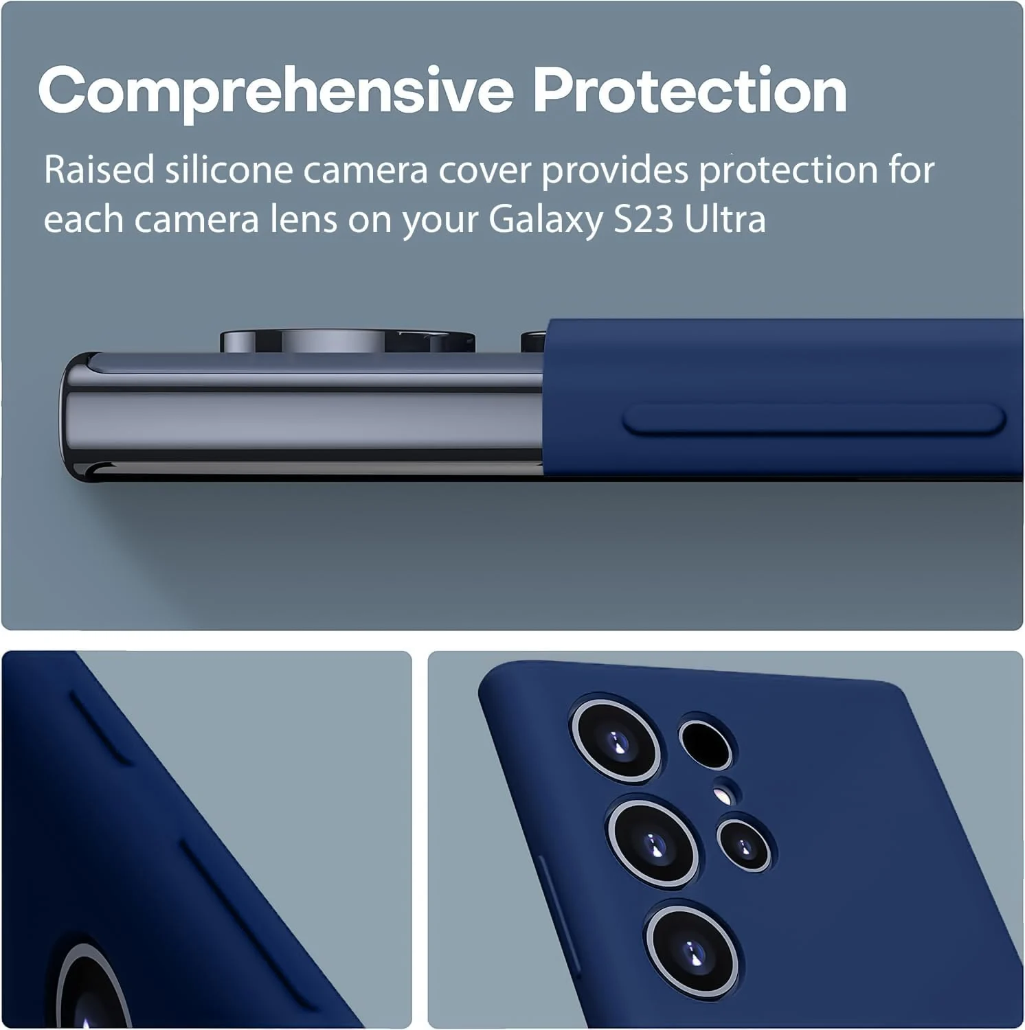 DL3 Mobilak Samsung Galaxy S24 Ultra Case, Soft Flexible Silicone Gel Rubber Bumper Cover, Full Body Shockproof Protective Phone Case - Blue
