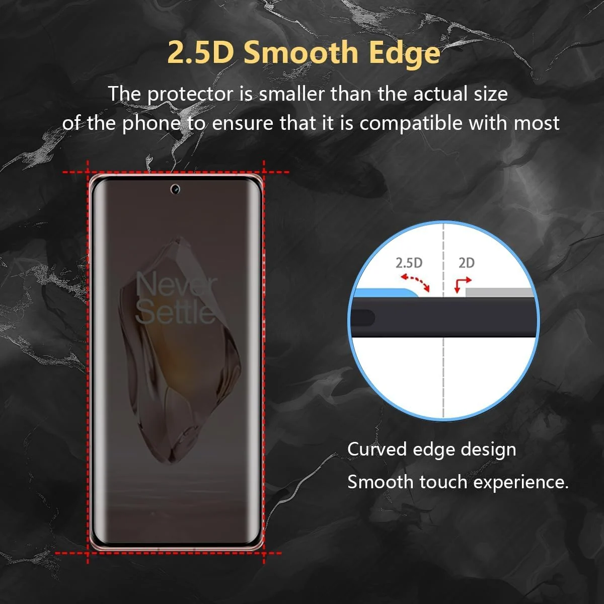 DL3 Mobilak Screen Protector for OnePlus 12R UV Glass Fingerprint Reader Support 3D Curved Anti-Spy Tempered Glass Screen Protector - Privacy