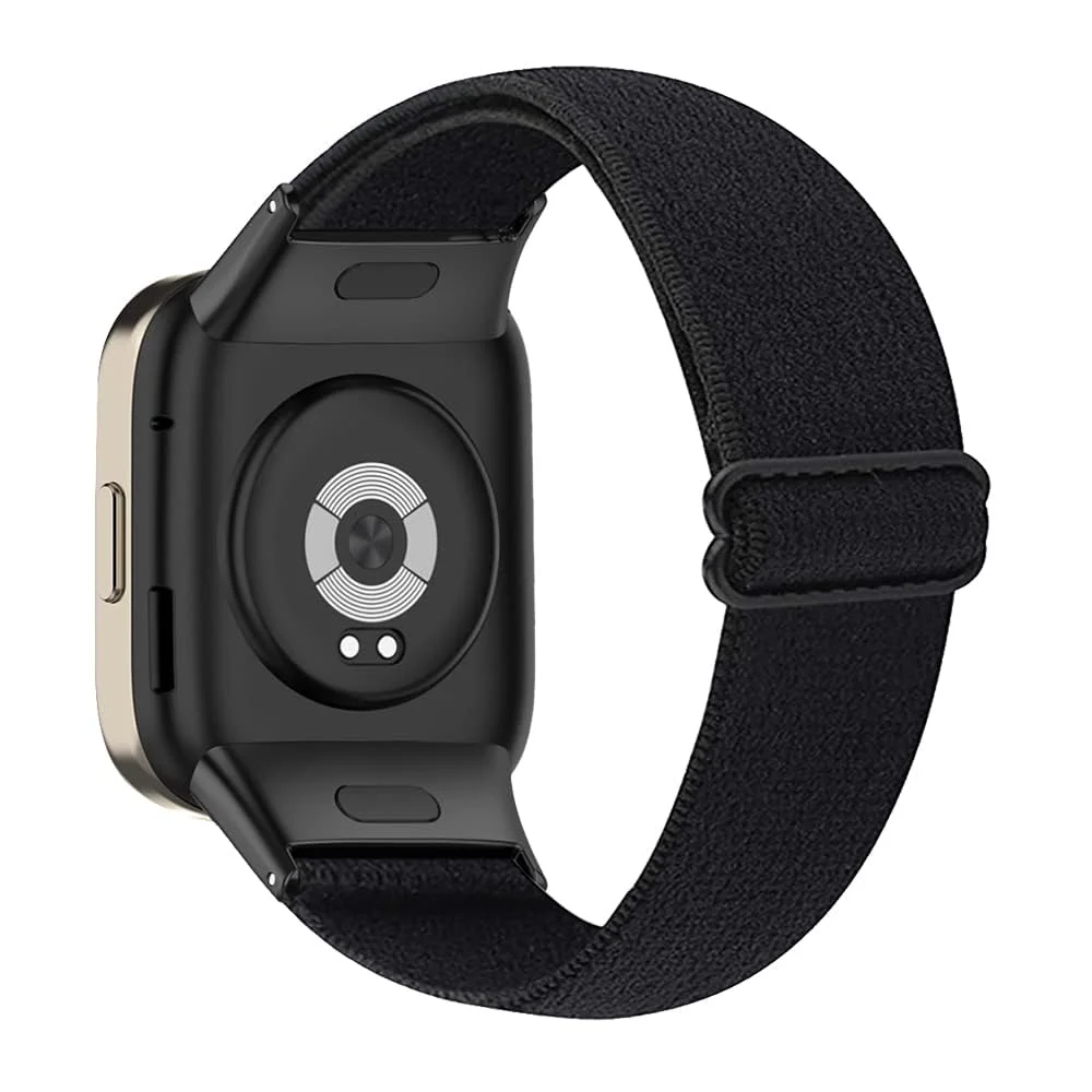 DL3 Mobilak Elastic Straps Compatible with Xiaomi Redmi Watch 3 (Not for Redmi Watch 3 Lite/Active) Men Women, Adjustable Stretchy Bracelets Sport Nylon Replacement Bracelet - Black