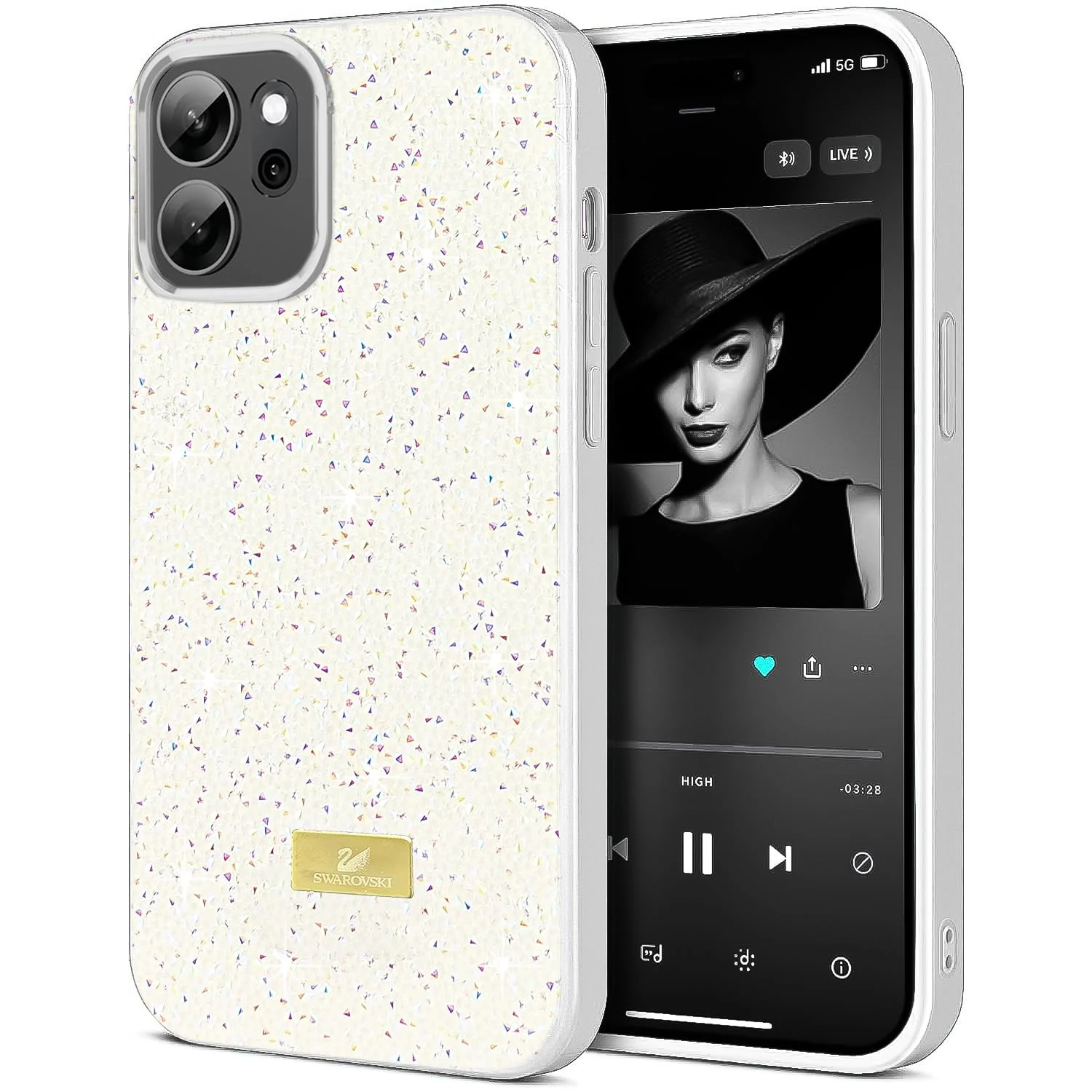 DL3 Mobilak Glitter Rhinestone Protective Case for OPPO Reno 14F with Shockproof Design